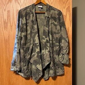Knox Rose Olive Green Open Front Jacket